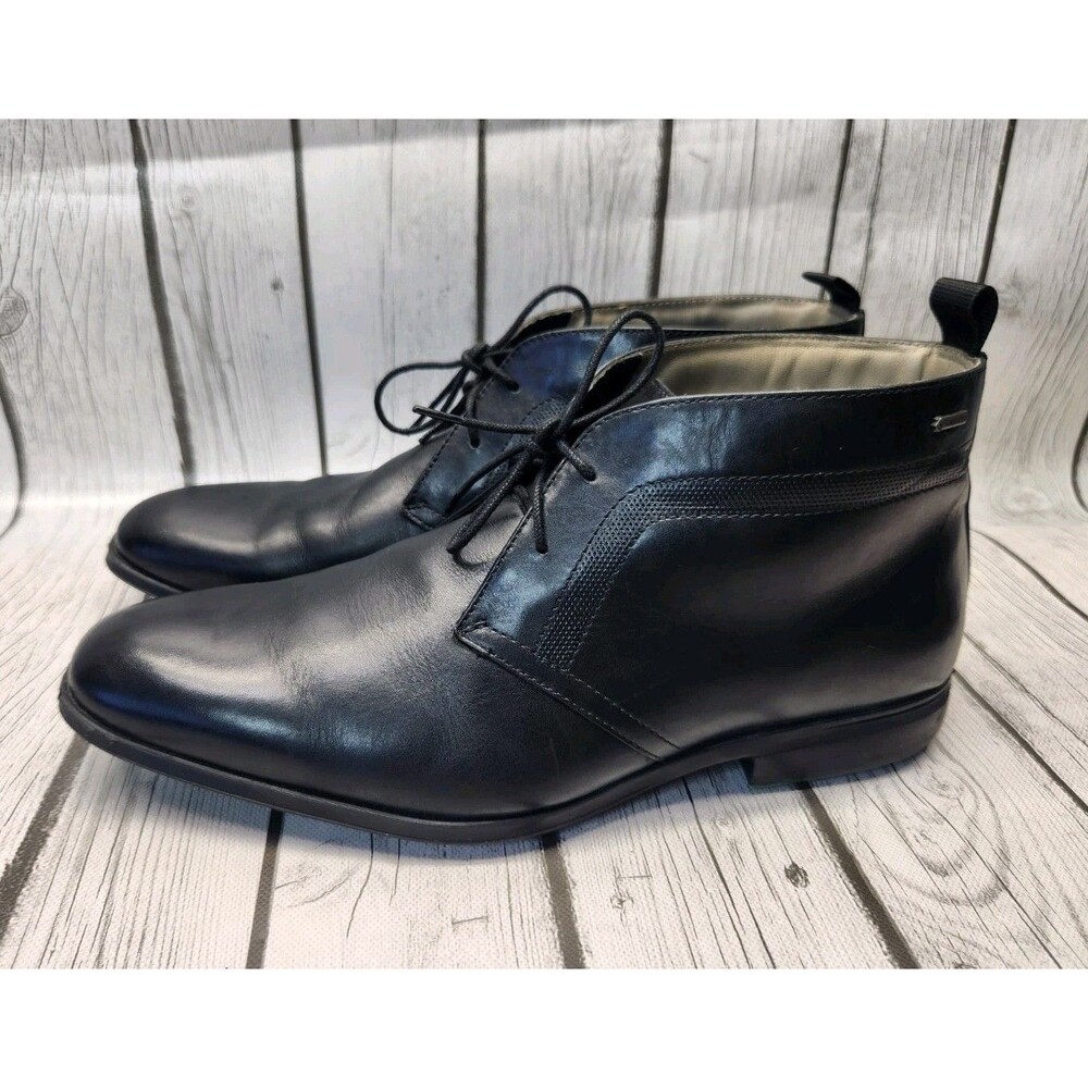 Clarks Gleeson Hi Gore-Tex Boots Mens 10 M Black Leather Ankle Chukka Waterproof